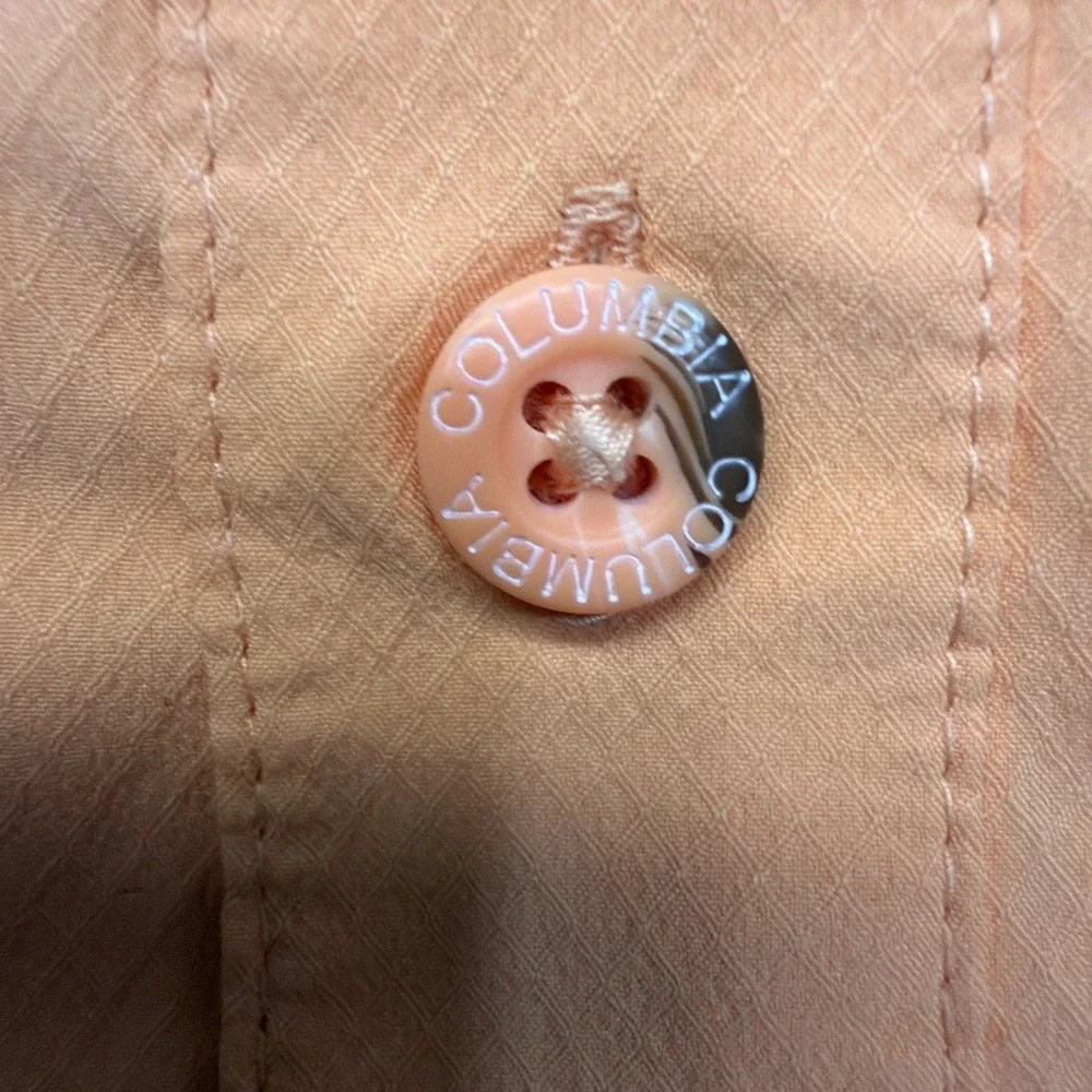 Columbia PFG Outdoor Vented Omni Shade Button Up Shirt Pockets Orange Mens XL - Picture 8 of 16